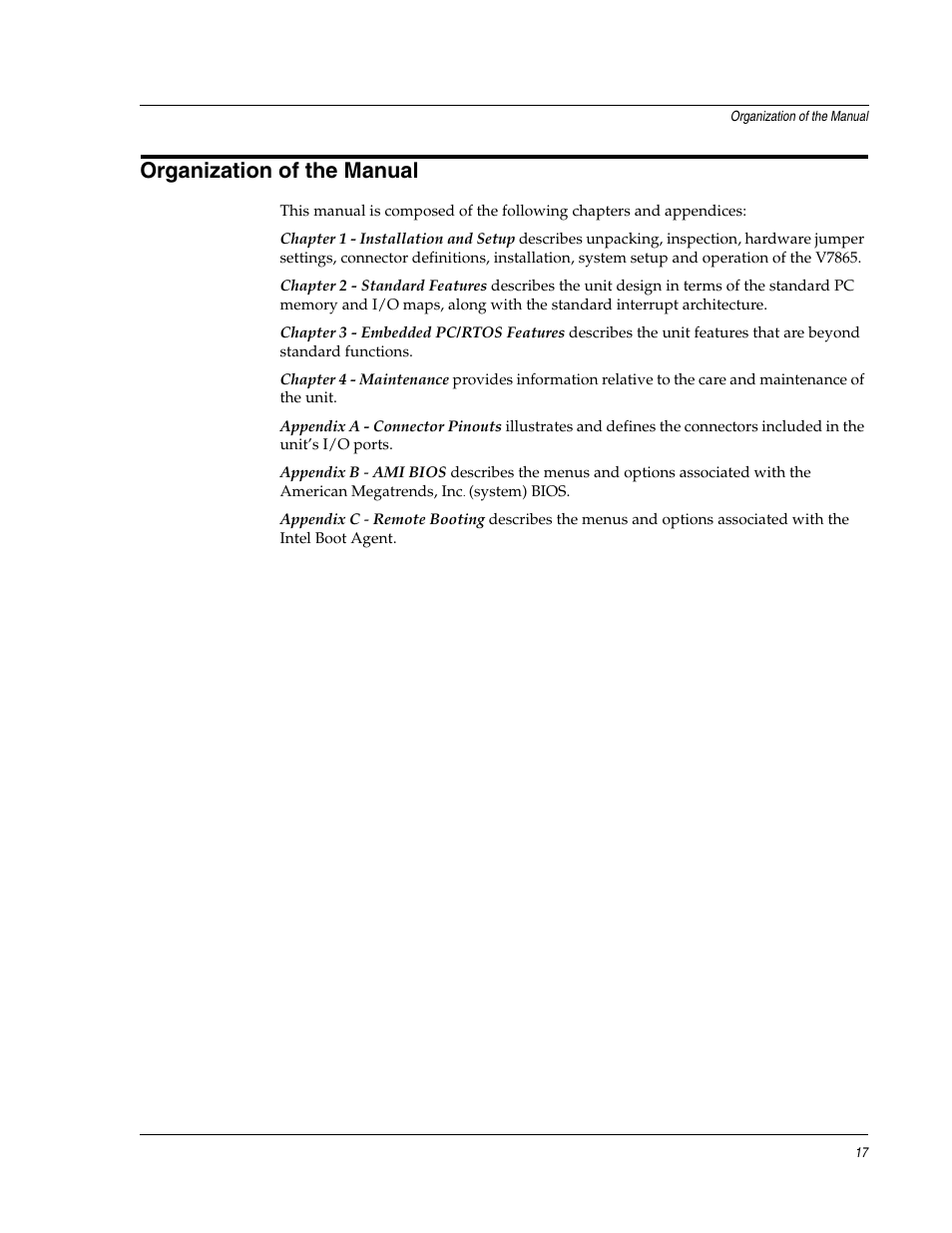 Organization of the manual | FANUC Robotics America V7865* User Manual | Page 17 / 103