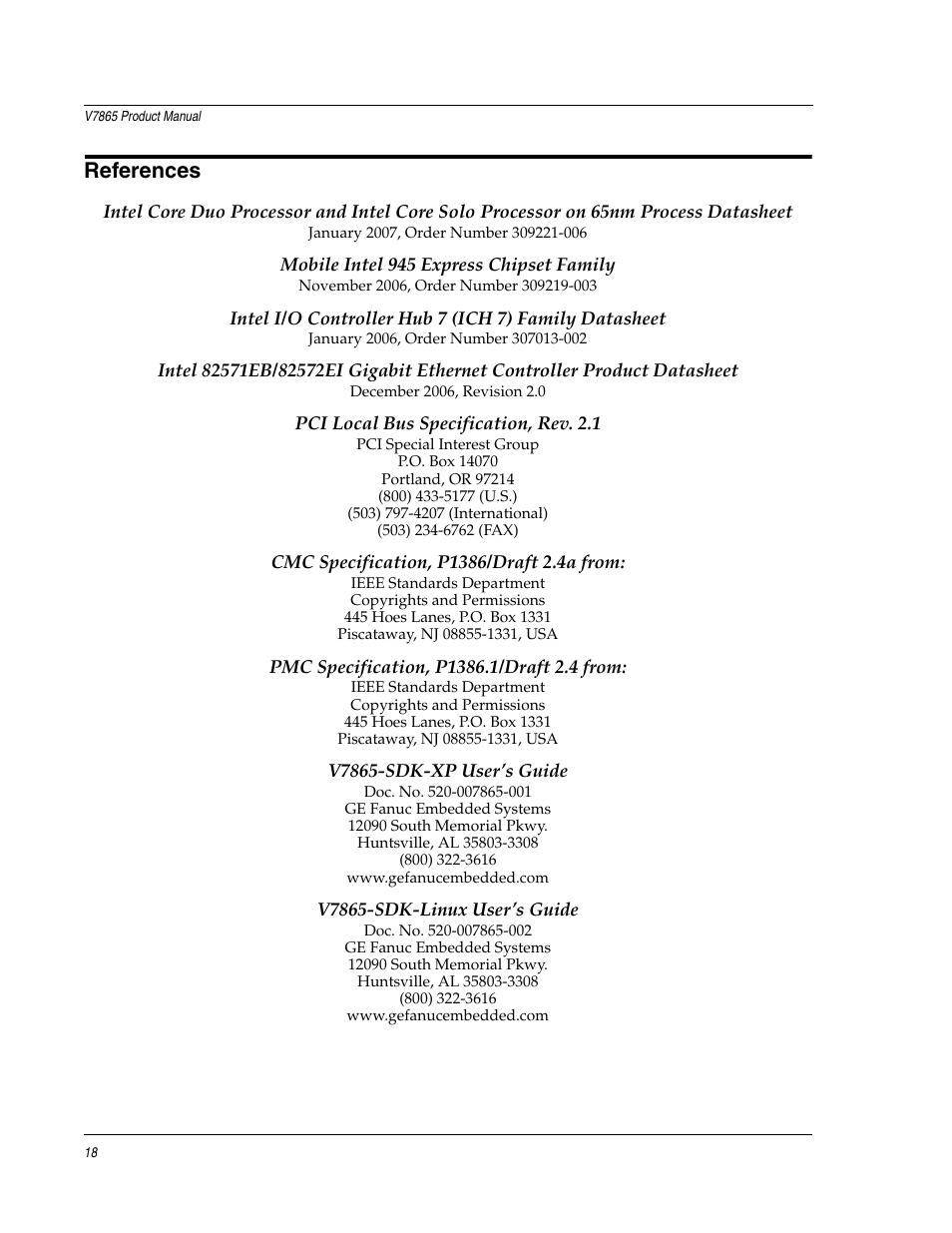 References | FANUC Robotics America V7865* User Manual | Page 18 / 103