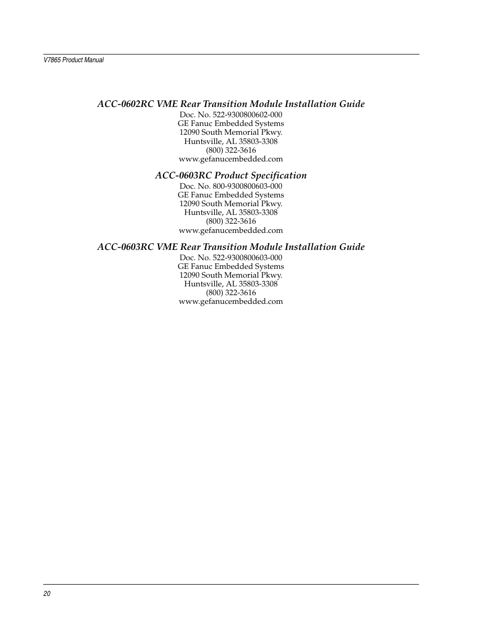 FANUC Robotics America V7865* User Manual | Page 20 / 103