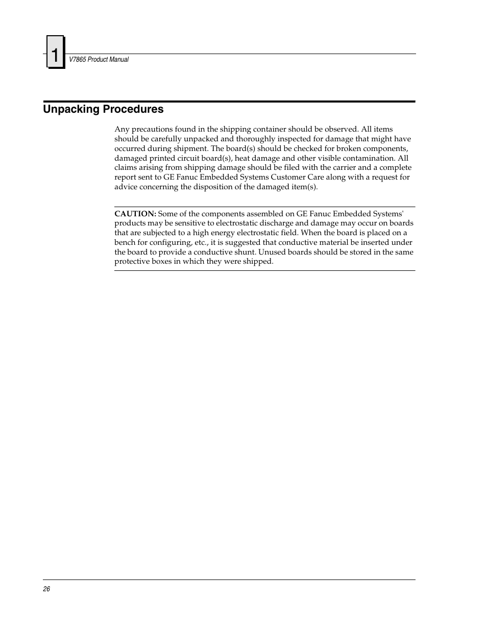 Unpacking procedures | FANUC Robotics America V7865* User Manual | Page 26 / 103