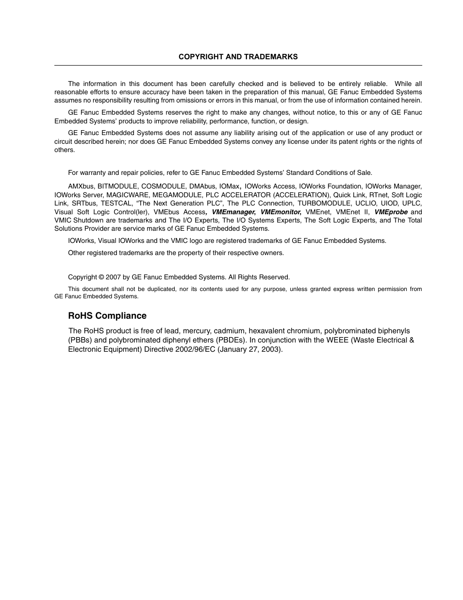 Rohs compliance | FANUC Robotics America V7865* User Manual | Page 3 / 103