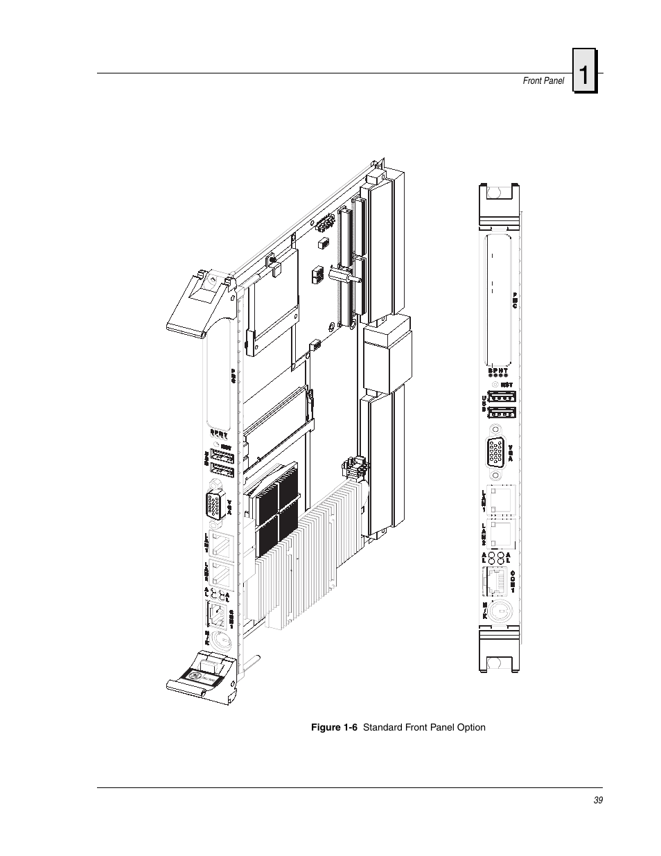 Figure 1-6, Standard front panel option | FANUC Robotics America V7865* User Manual | Page 39 / 103