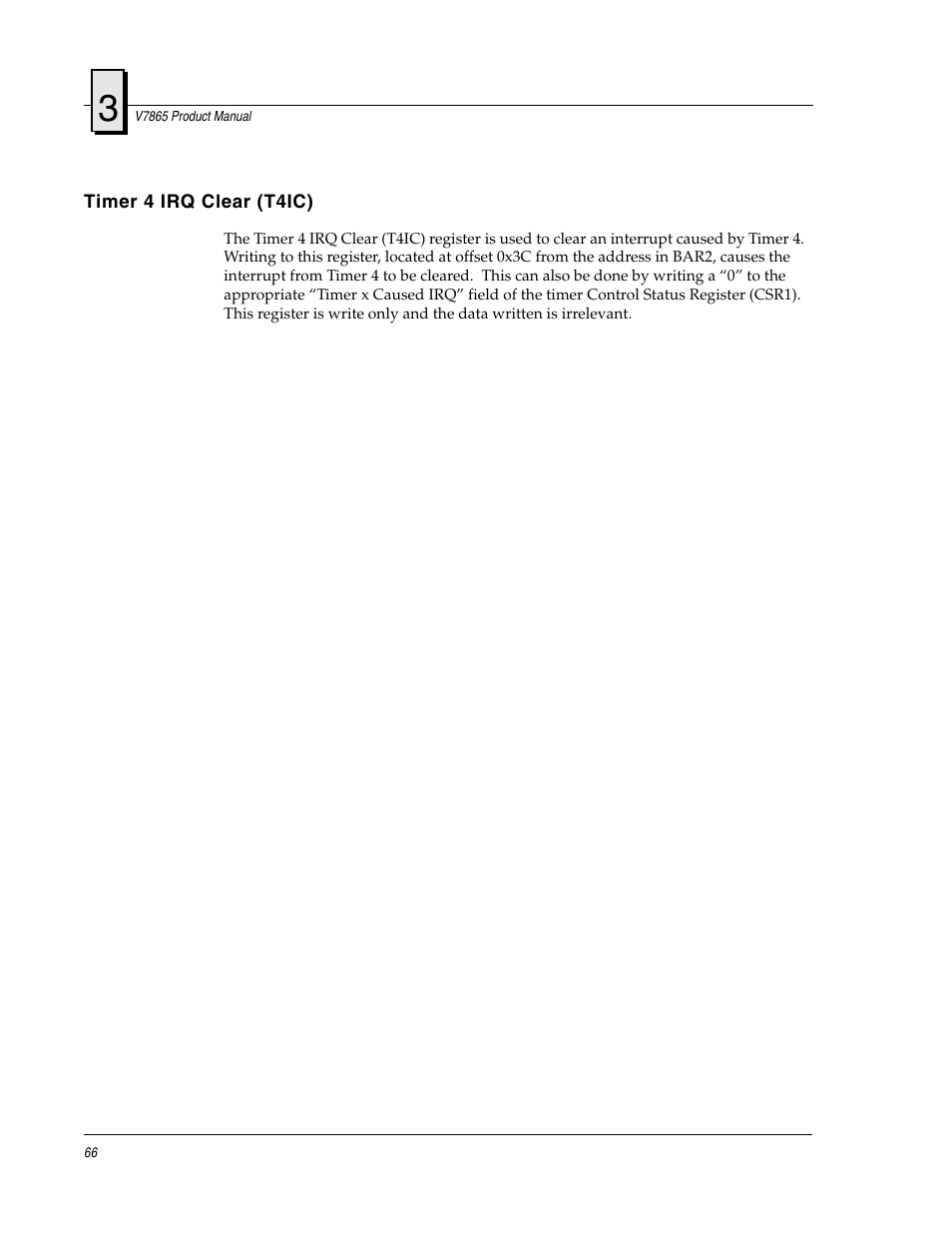 Timer 4 irq clear (t4ic) | FANUC Robotics America V7865* User Manual | Page 66 / 103