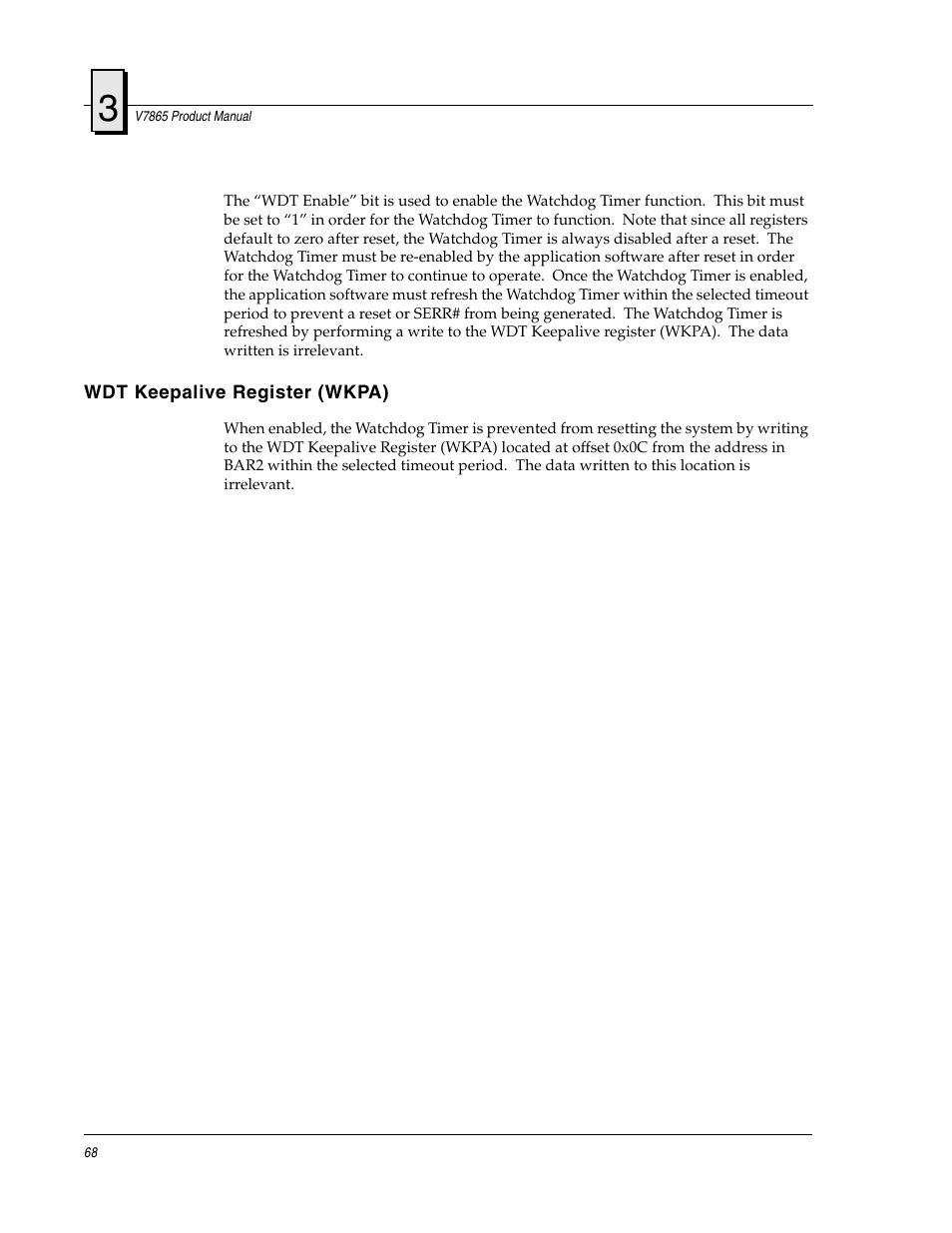 Wdt keepalive register (wkpa) | FANUC Robotics America V7865* User Manual | Page 68 / 103