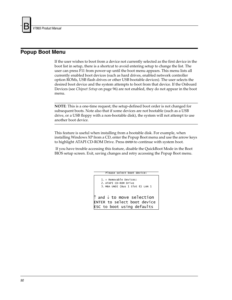 Popup boot menu | FANUC Robotics America V7865* User Manual | Page 90 / 103