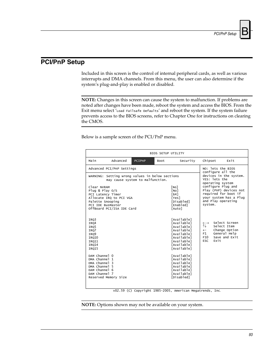 Pci/pnp setup | FANUC Robotics America V7865* User Manual | Page 93 / 103