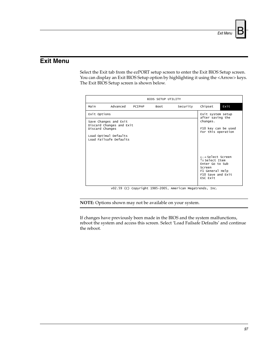 Exit menu | FANUC Robotics America V7865* User Manual | Page 97 / 103