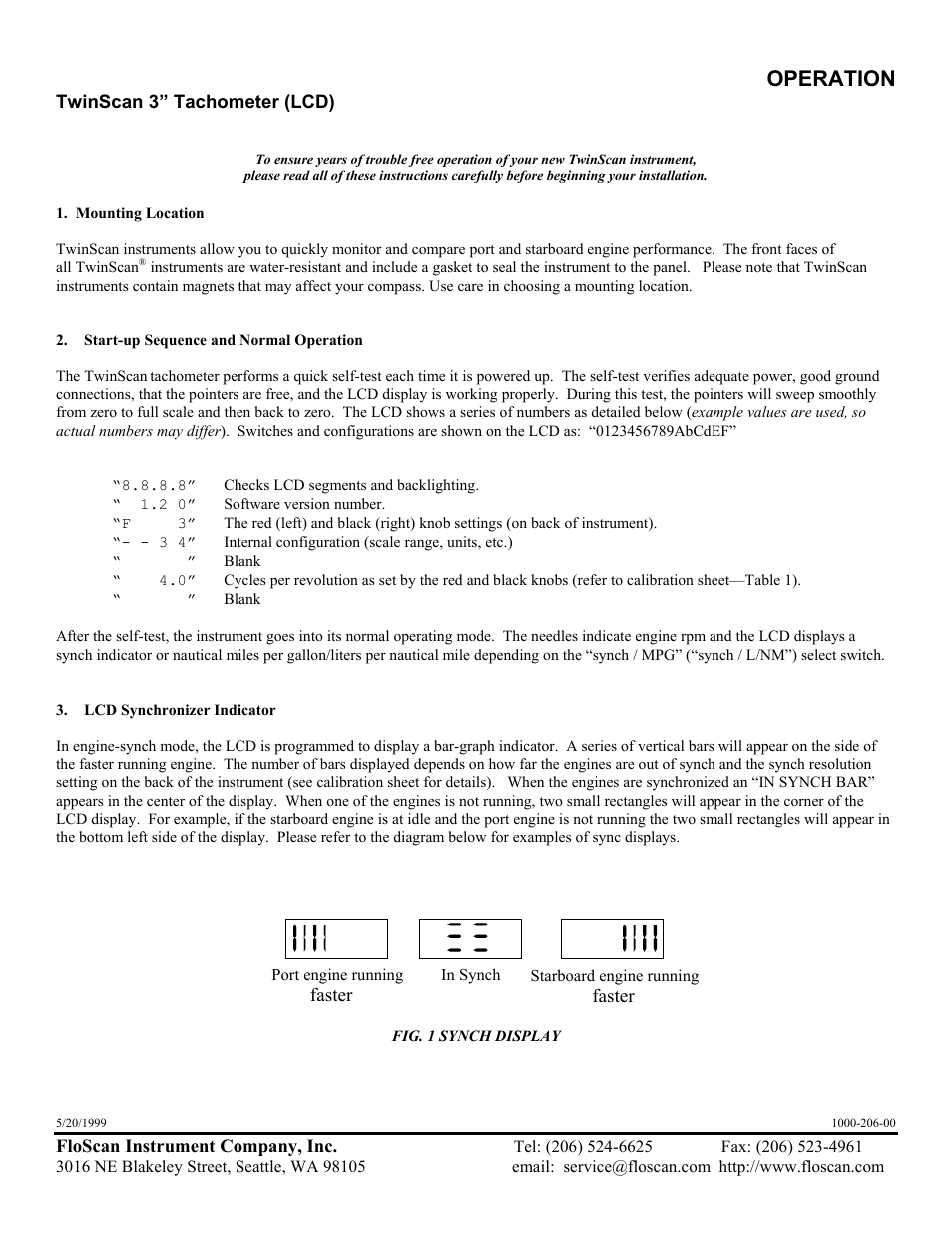 Operation, Faster | Floscan Instrument TWINSCAN 3TB013U User Manual | Page 6 / 18