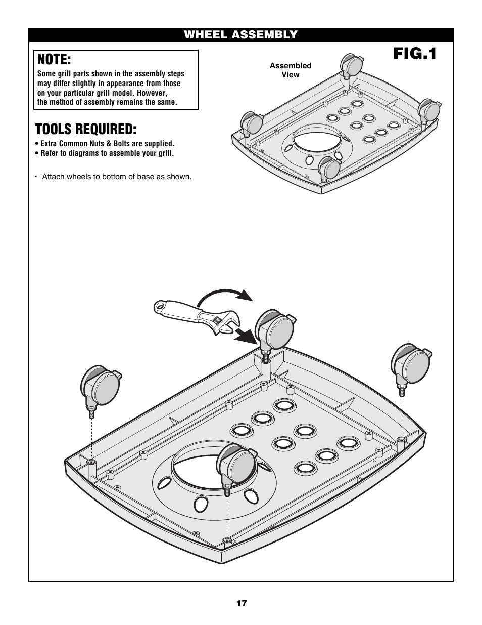 Fig.1, Tools required | Fiesta FG50057 User Manual | Page 17 / 32