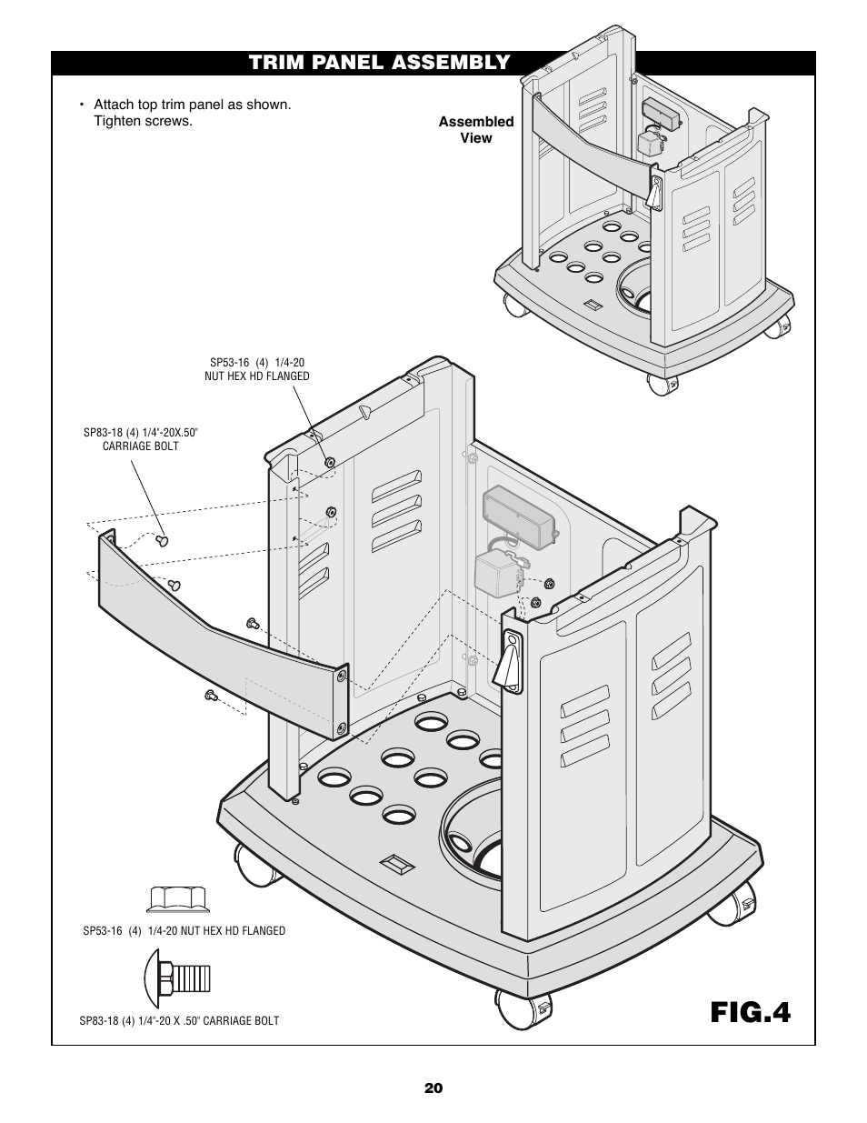 Fig.4, Trim panel assembly | Fiesta FG50057 User Manual | Page 20 / 32