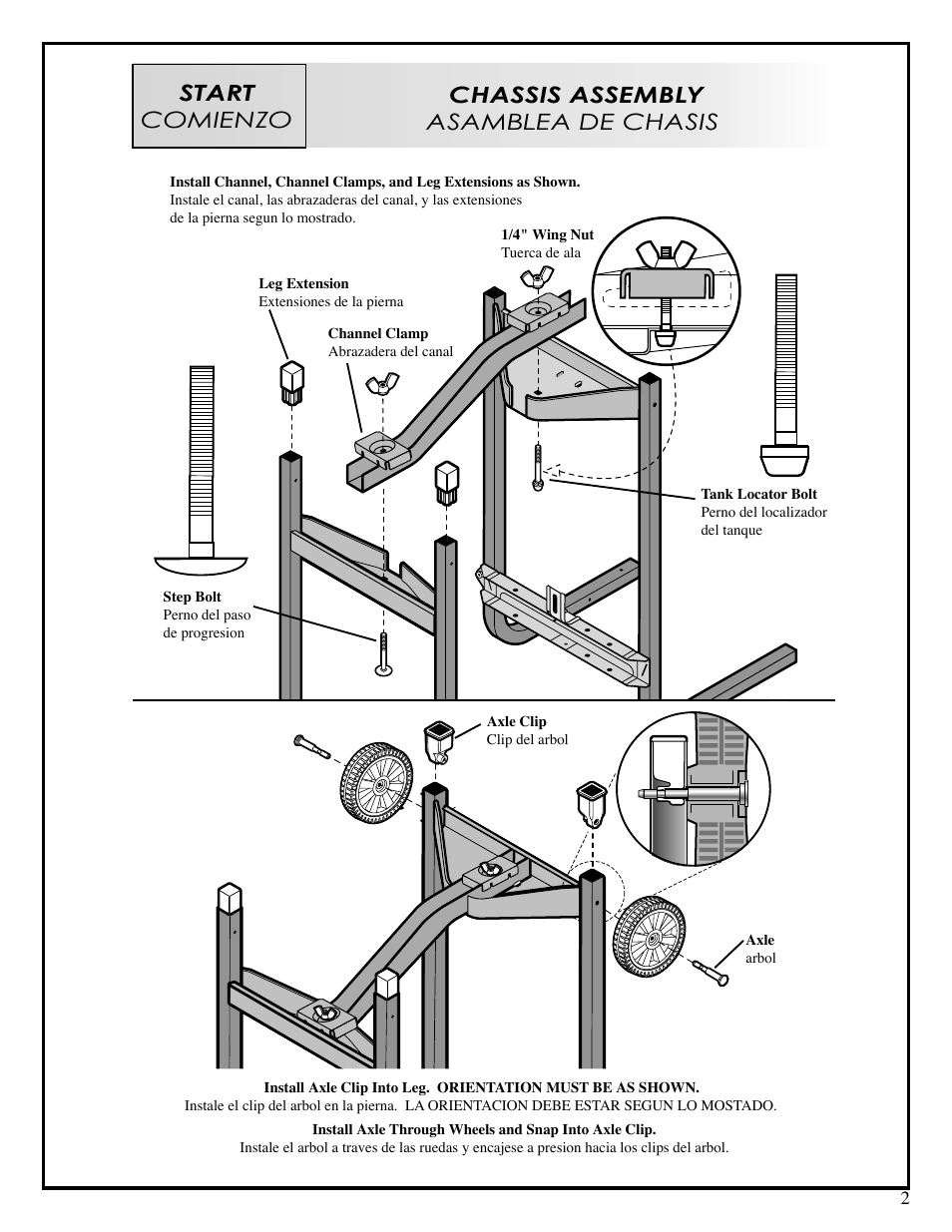 Chassis assembly asamblea de chasis start comienzo | Fiesta EHA2240-B404 User Manual | Page 2 / 12