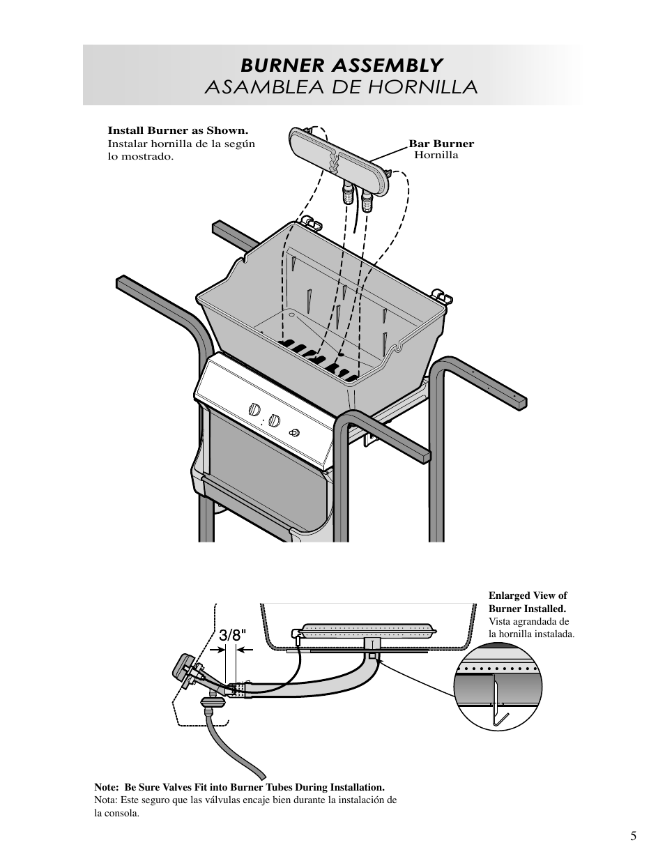 Burner assembly asamblea de hornilla | Fiesta EHA2240-B404 User Manual | Page 5 / 12