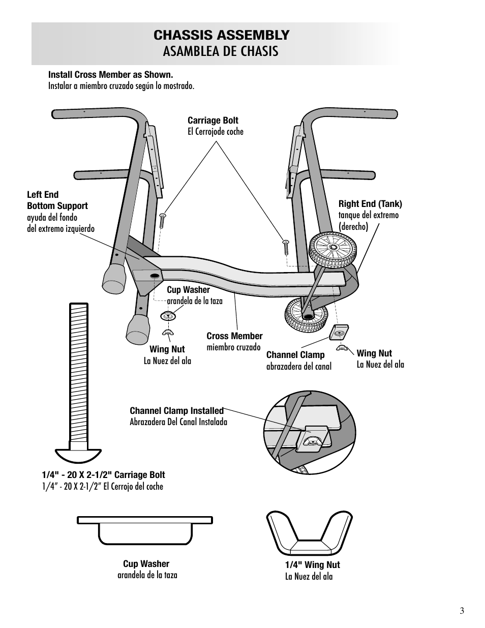 Chassis assembly asamblea de chasis | Fiesta OUTDOOR GAS BARBEQUE EZA34545-B403 User Manual | Page 3 / 12