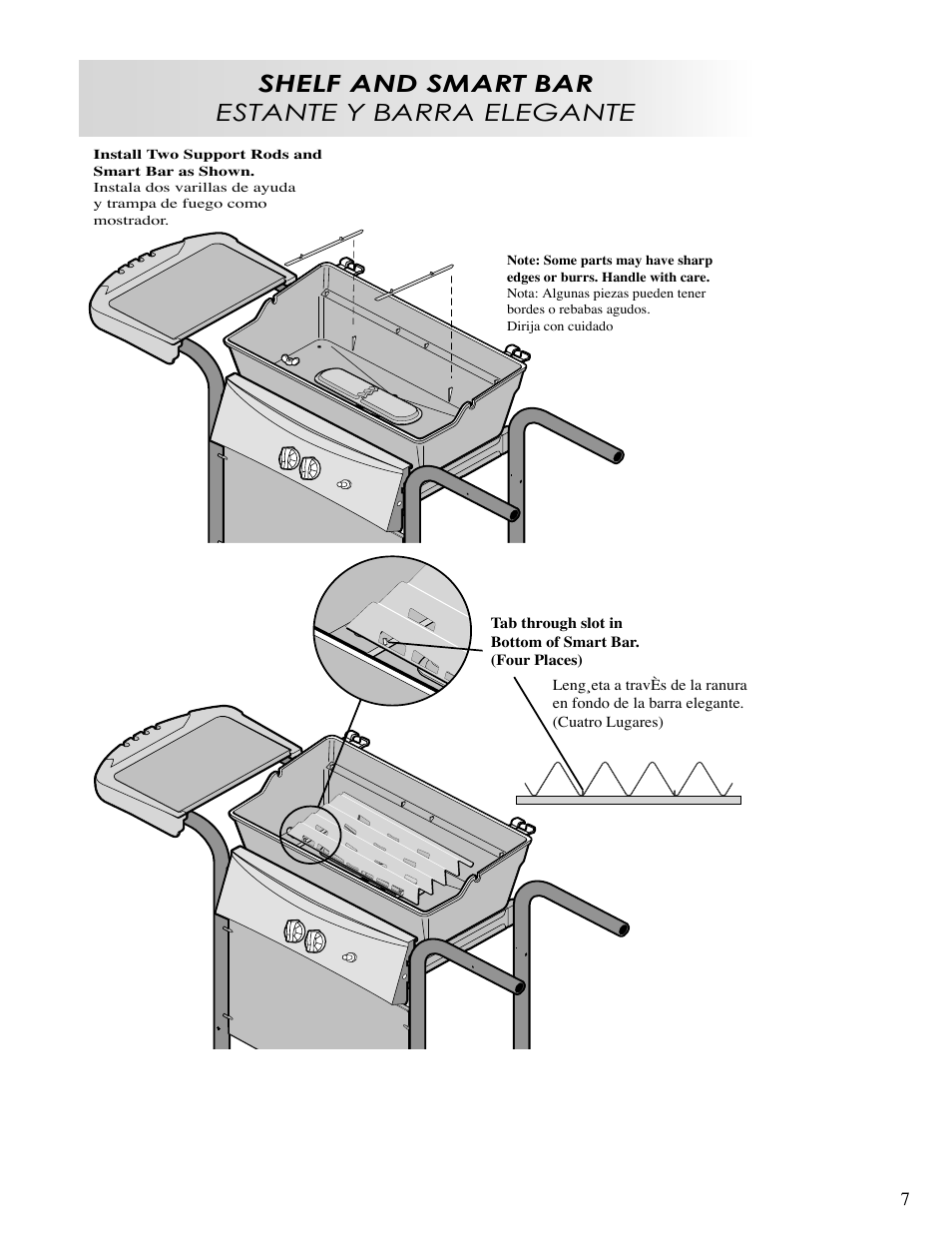 Shelf and smart bar estante y barra elegante | Fiesta OUTDOOR GAS BARBEQUE EZA34545-B403 User Manual | Page 7 / 12