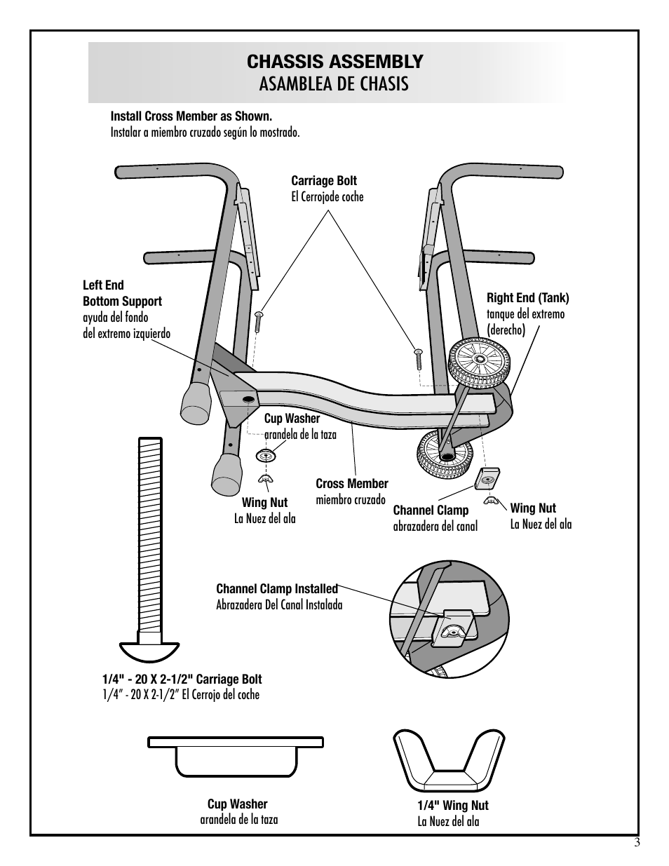 Chassis assembly asamblea de chasis | Fiesta OUTDOOR GAS BARBEQUE/GRILL EZT40050-P317 User Manual | Page 3 / 12