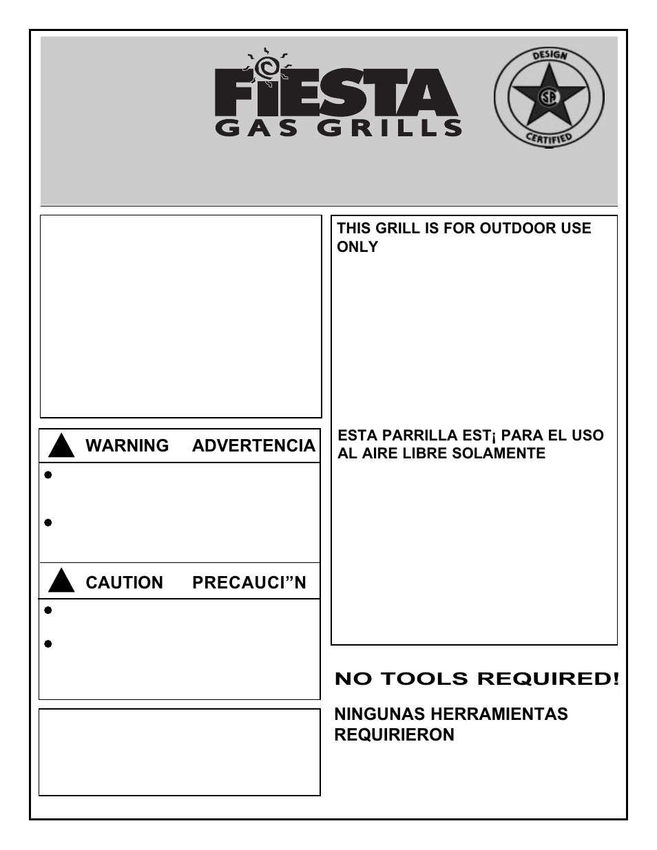 Fiesta OUTDOOR GAS BARBEQUE / GRILL ESD45055-B401 User Manual | 13 pages