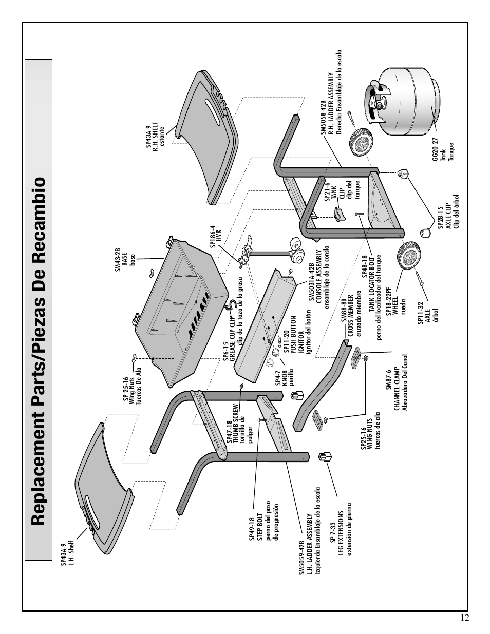 Replacement p arts/piezas de recambio | Fiesta EZA24025-B309 User Manual | Page 12 / 12