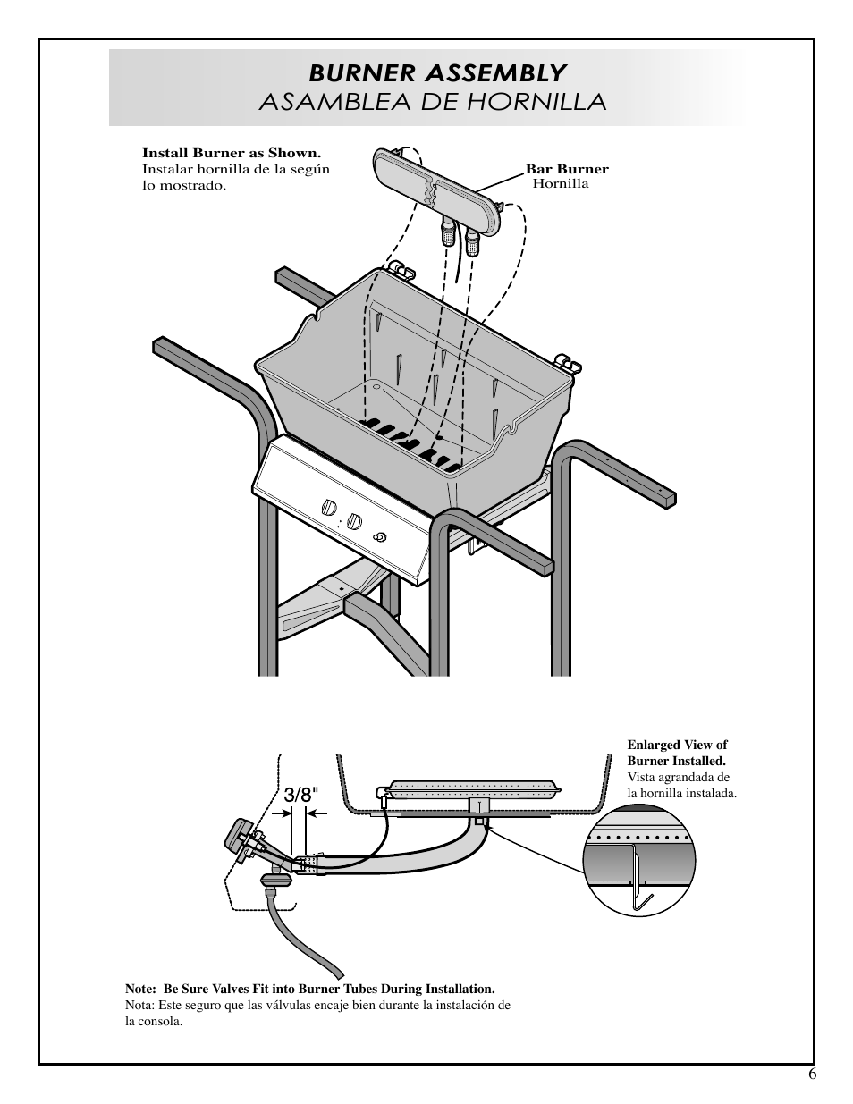 Burner assembly asamblea de hornilla | Fiesta EZA24025-B309 User Manual | Page 6 / 12