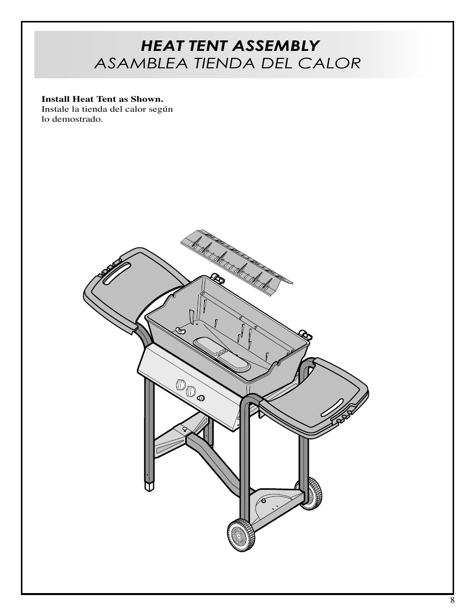 Heat tent assembly asamblea tienda del calor | Fiesta EZA24025-B309 User Manual | Page 8 / 12