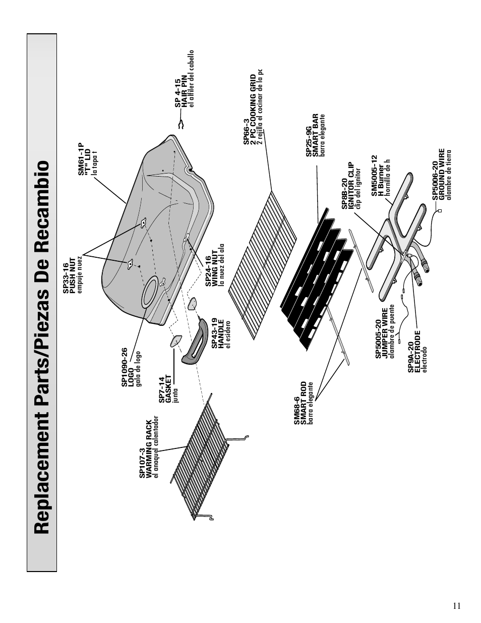 Replacement p arts/piezas de recambio | Fiesta EZT40050-P344 User Manual | Page 11 / 12