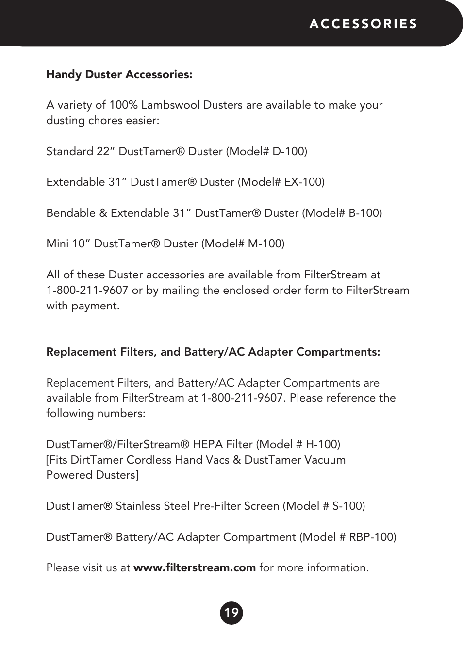 FilterStream D4200 User Manual | Page 19 / 20