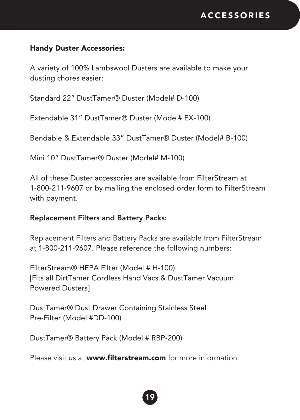 FilterStream D4500 User Manual | Page 19 / 20