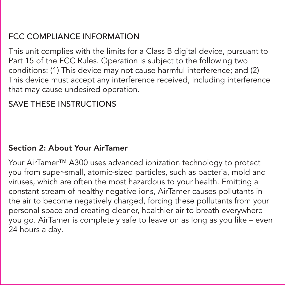 FilterStream AIRTAMER A300 User Manual | Page 4 / 12