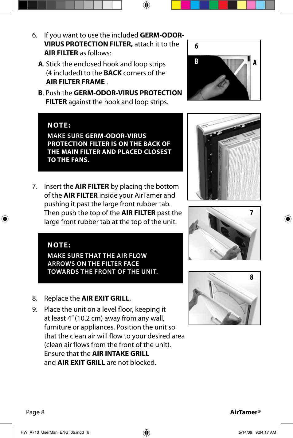 FilterStream Ultra High Efficiency Air Purifier HW_A710 User Manual | Page 10 / 24