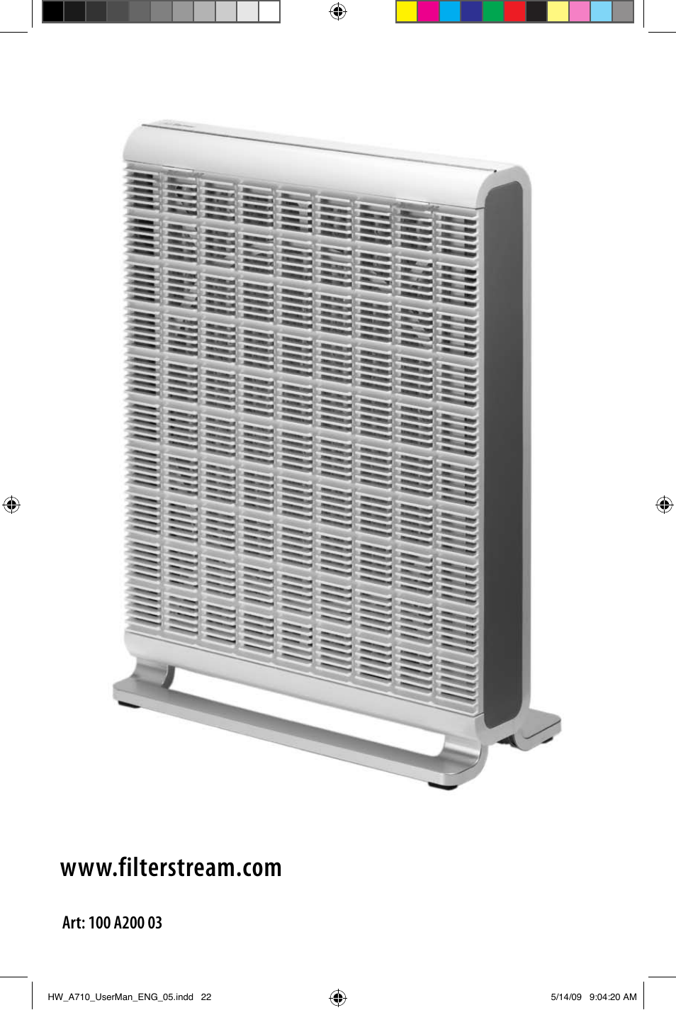 FilterStream Ultra High Efficiency Air Purifier HW_A710 User Manual | Page 24 / 24
