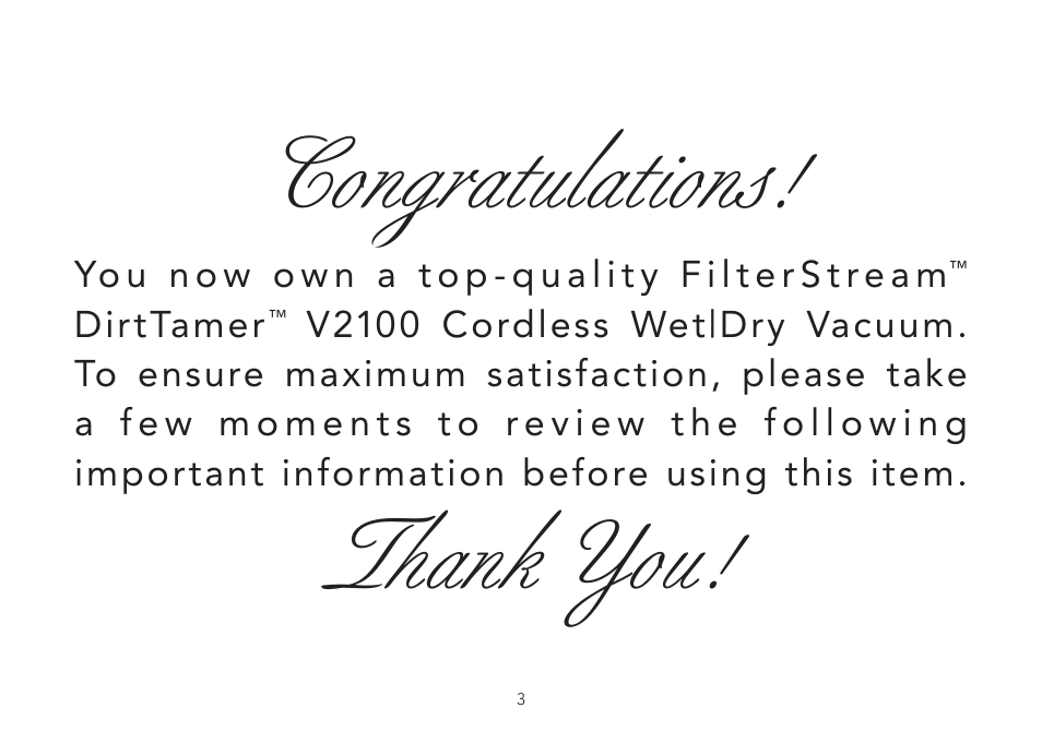 FilterStream V2100 User Manual | Page 3 / 16