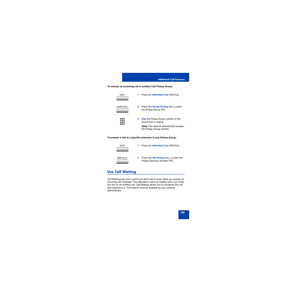 Use call waiting | First Virtual Communications 1150E User Manual | Page 109 / 154