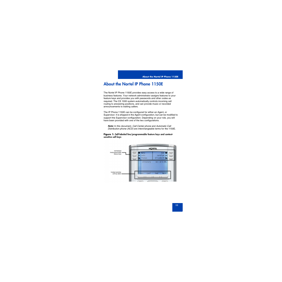 About the nortel ip phone 1150e | First Virtual Communications 1150E User Manual | Page 11 / 154
