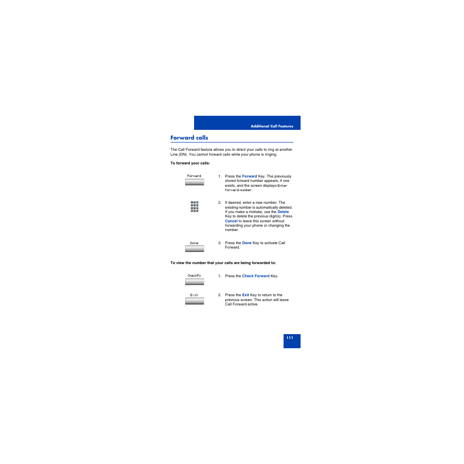 Forward calls | First Virtual Communications 1150E User Manual | Page 111 / 154