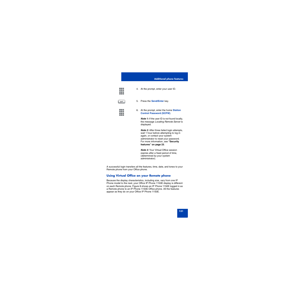Using virtual office on your remote phone | First Virtual Communications 1150E User Manual | Page 131 / 154