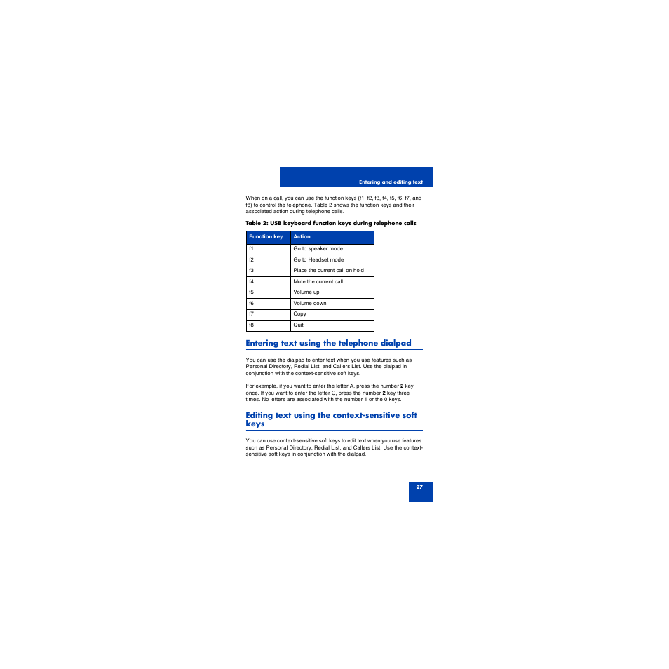 Entering text using the telephone dialpad, Editing text using the context-sensitive soft keys | First Virtual Communications 1150E User Manual | Page 27 / 154