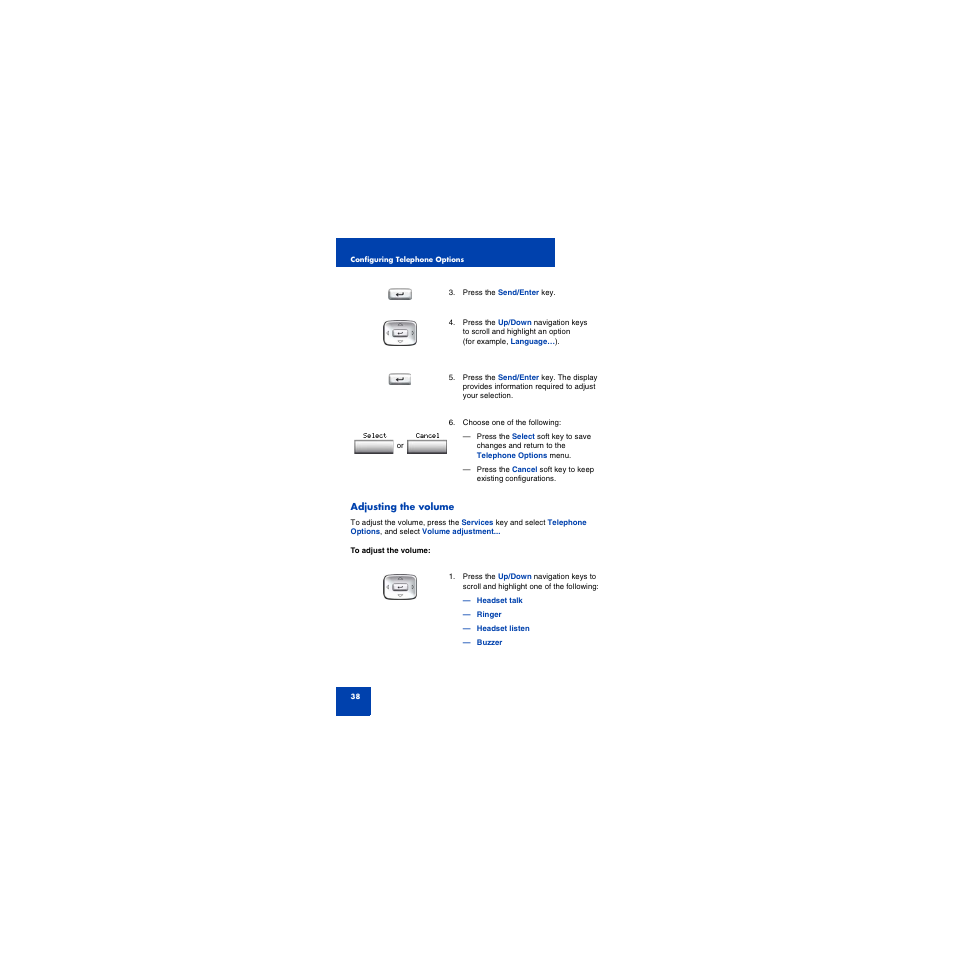 Adjusting the volume | First Virtual Communications 1150E User Manual | Page 38 / 154