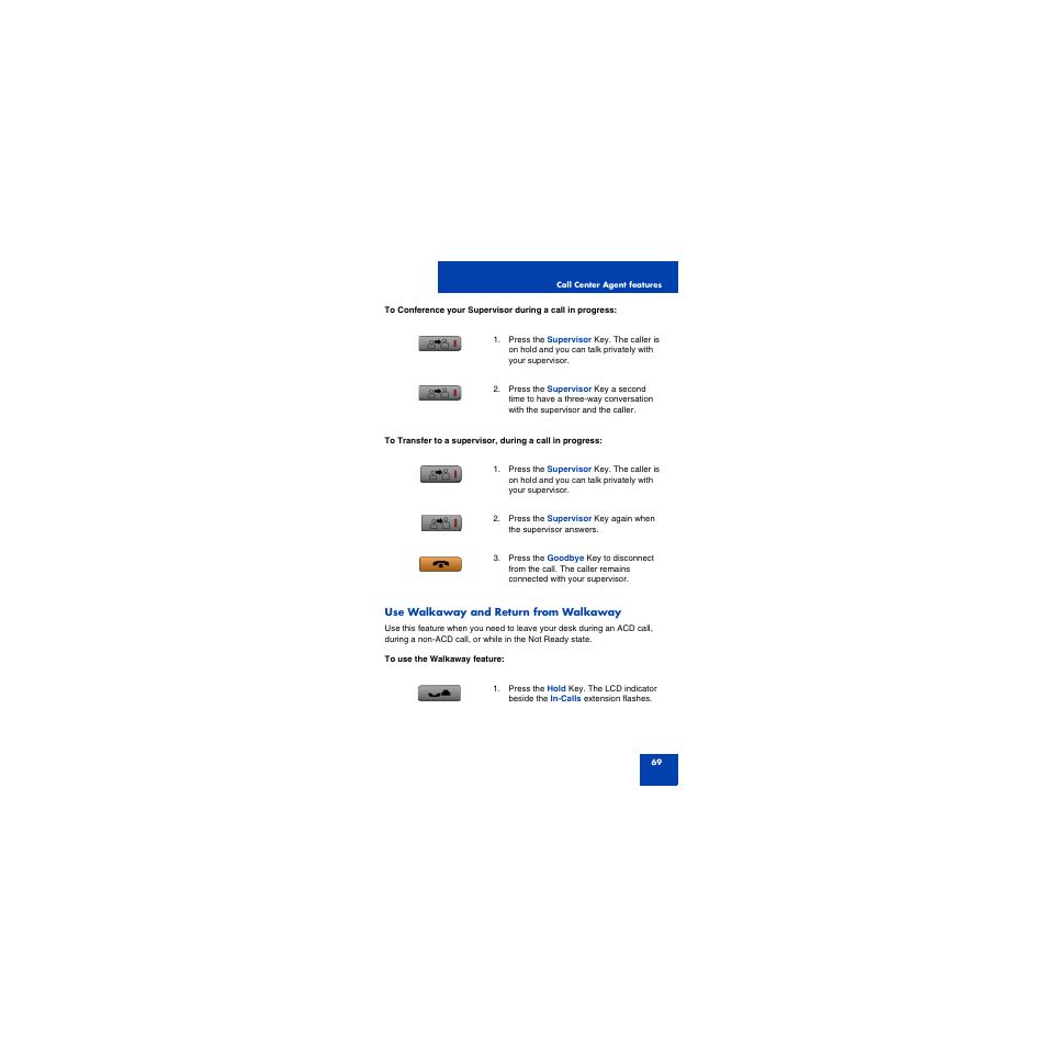 Use walkaway and return from walkaway | First Virtual Communications 1150E User Manual | Page 69 / 154