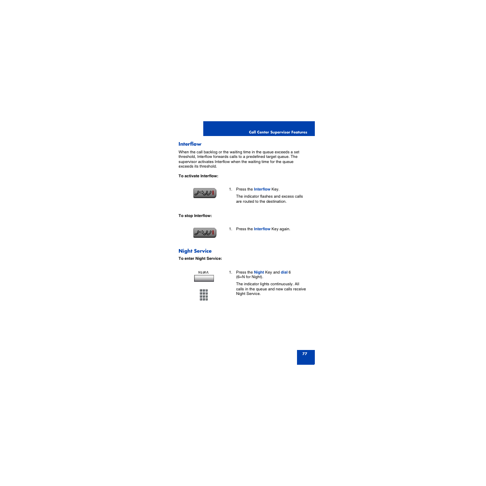 Interflow, Night service | First Virtual Communications 1150E User Manual | Page 77 / 154