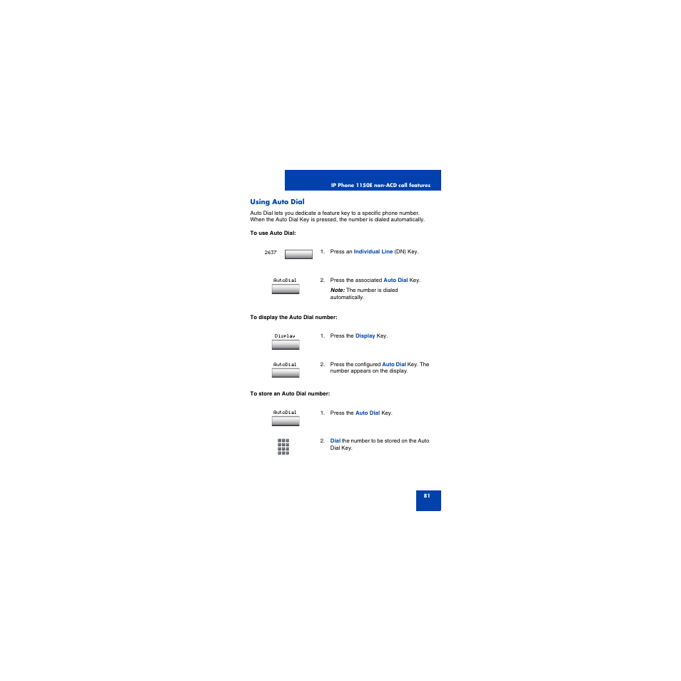 Using auto dial, Using ring again | First Virtual Communications 1150E User Manual | Page 81 / 154