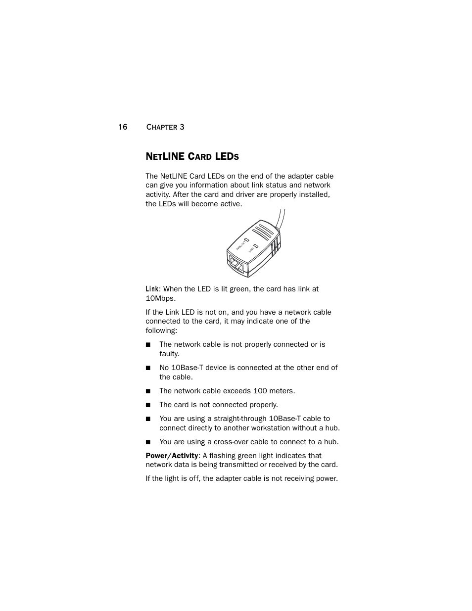 Netline card leds, Line c | Farallon Communications NetLINE User Manual | Page 16 / 26