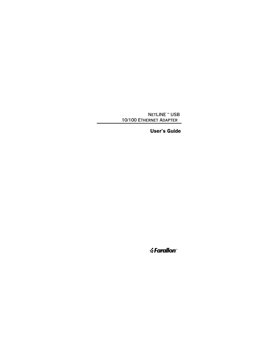 Farallon Communications NetLine USB 10/100 User Manual | 20 pages