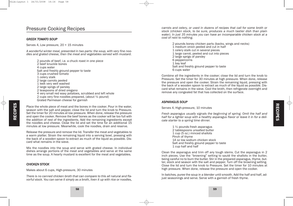 Pressure cooking recipes, Re cip es, Re ci pe s | Fagor America Electric Multi-Cooker User Manual | Page 30 / 43
