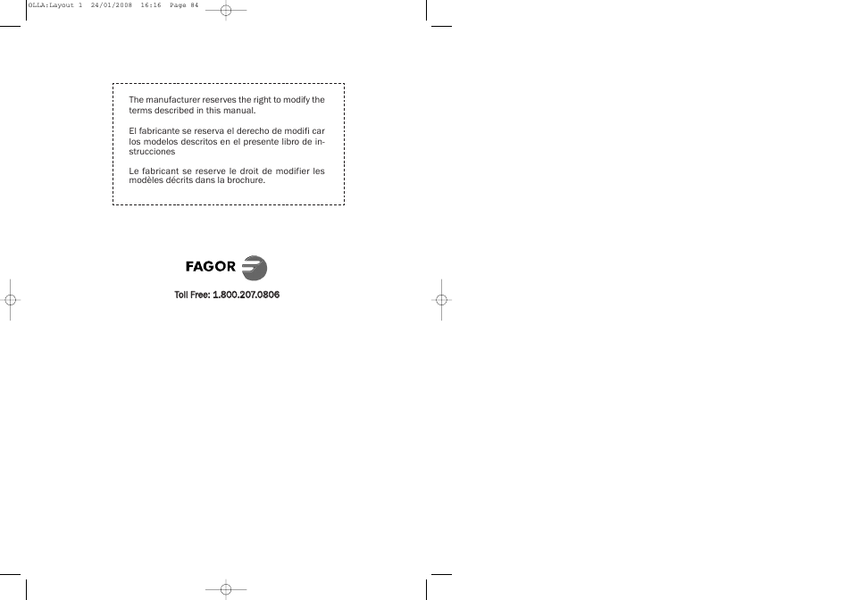 Fagor America Electric Multi-Cooker User Manual | Page 43 / 43