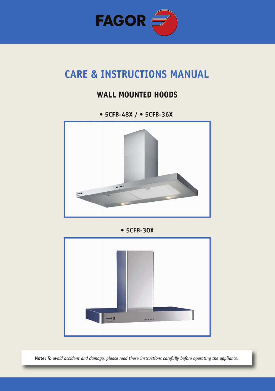 Fagor America SCFB-36X User Manual | 21 pages