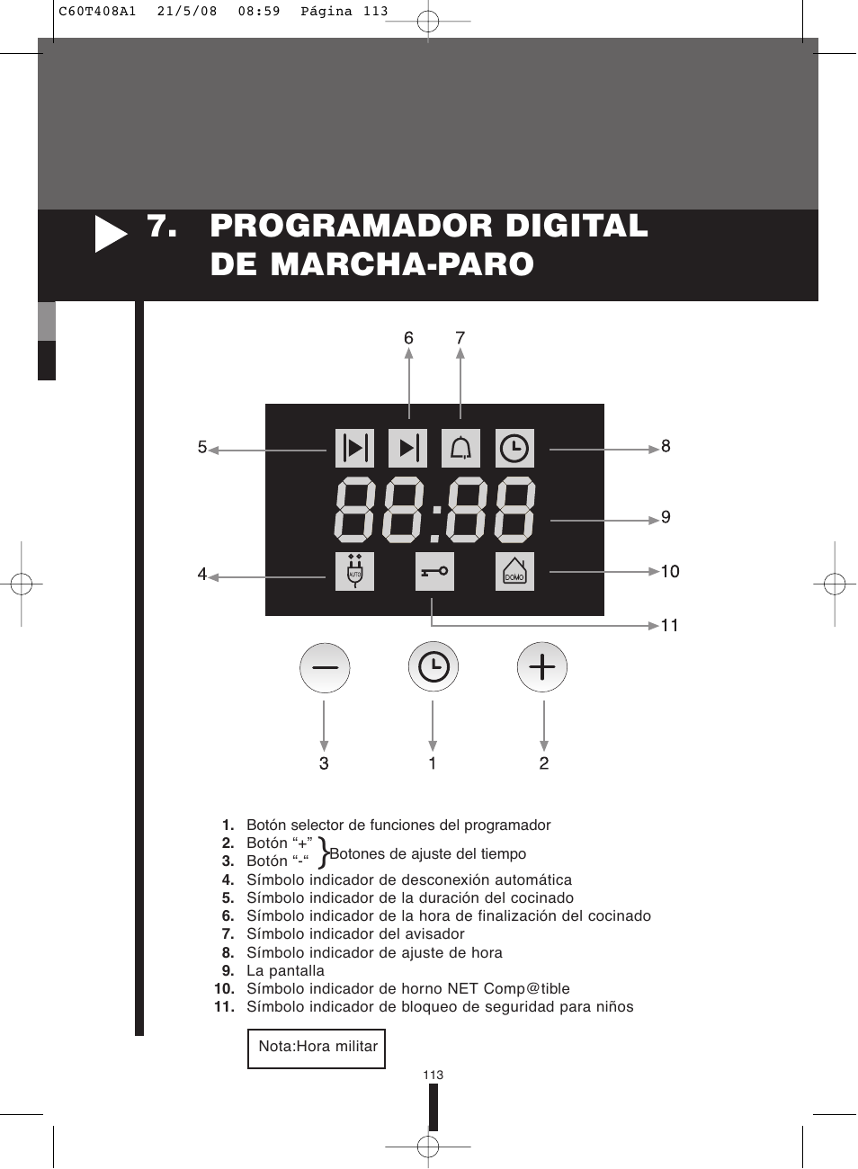 Programador digital de marcha-paro | Fagor America 5HA-200 LX User Manual | Page 113 / 122