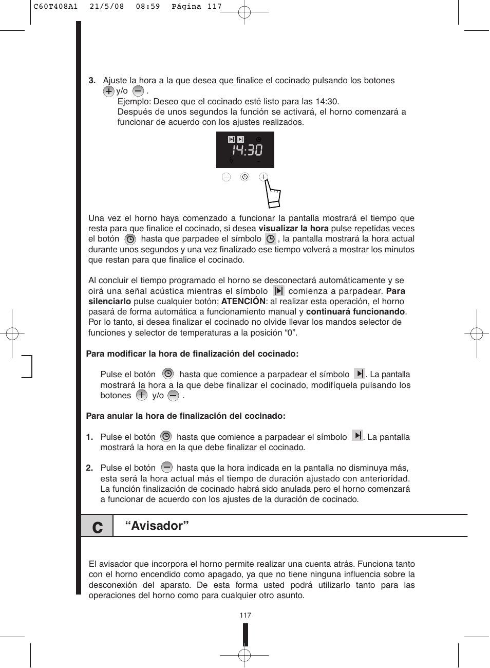 Avisador | Fagor America 5HA-200 LX User Manual | Page 117 / 122