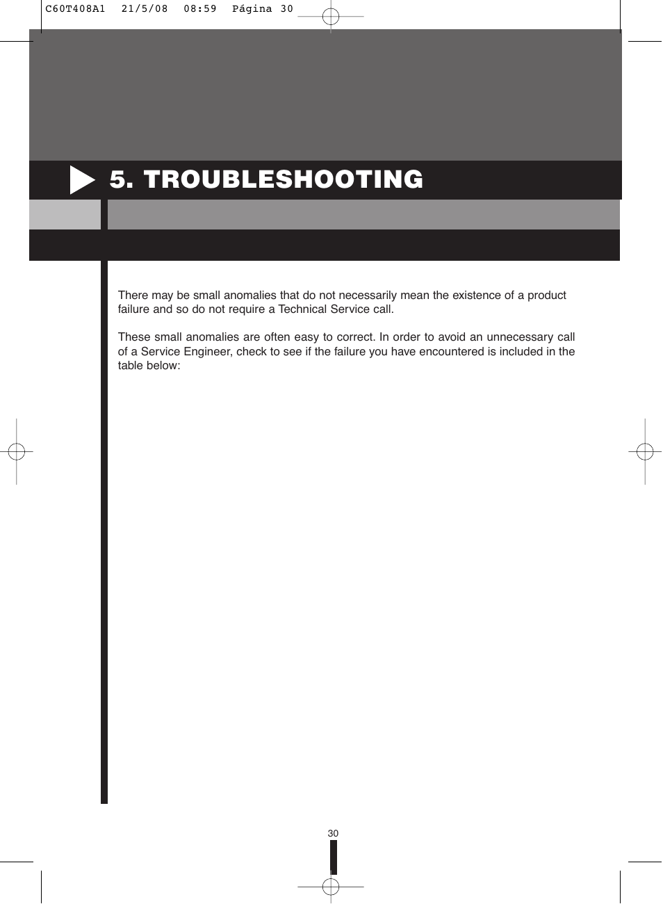 Troubleshooting | Fagor America 5HA-200 LX User Manual | Page 30 / 122