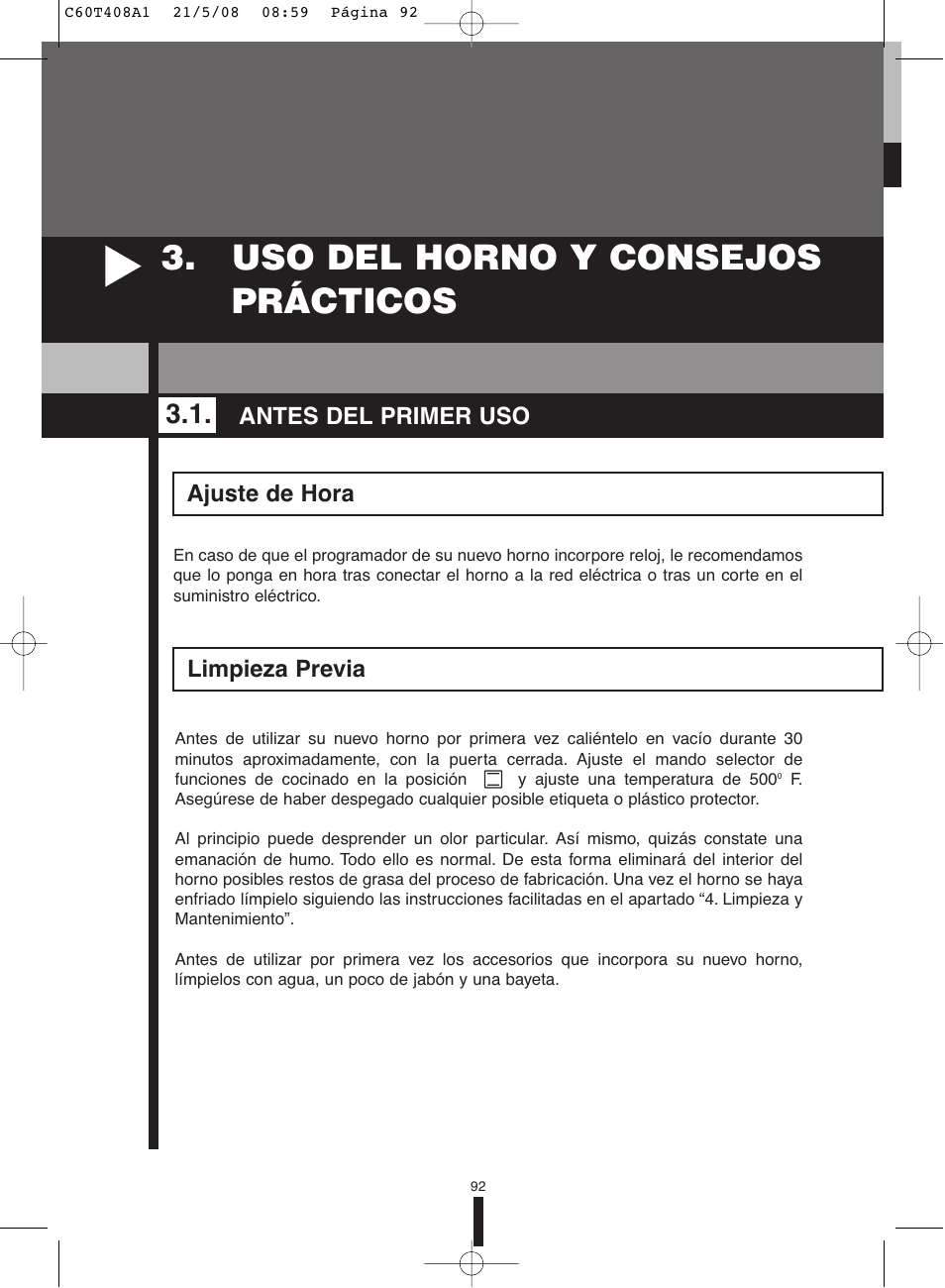 Uso del horno y consejos prácticos | Fagor America 5HA-200 LX User Manual | Page 92 / 122