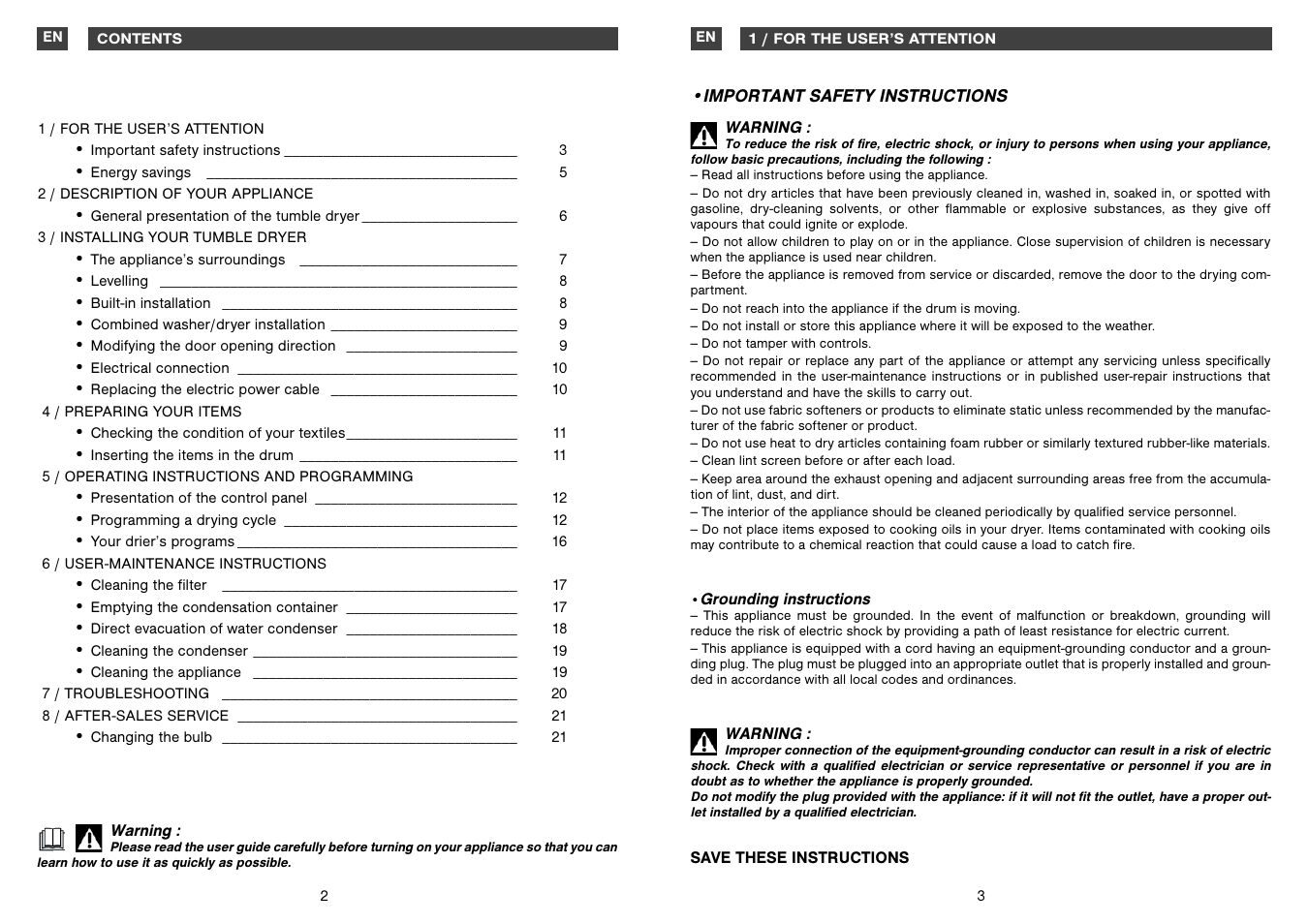 Fagor America SFA-8CELX User Manual | Page 2 / 12