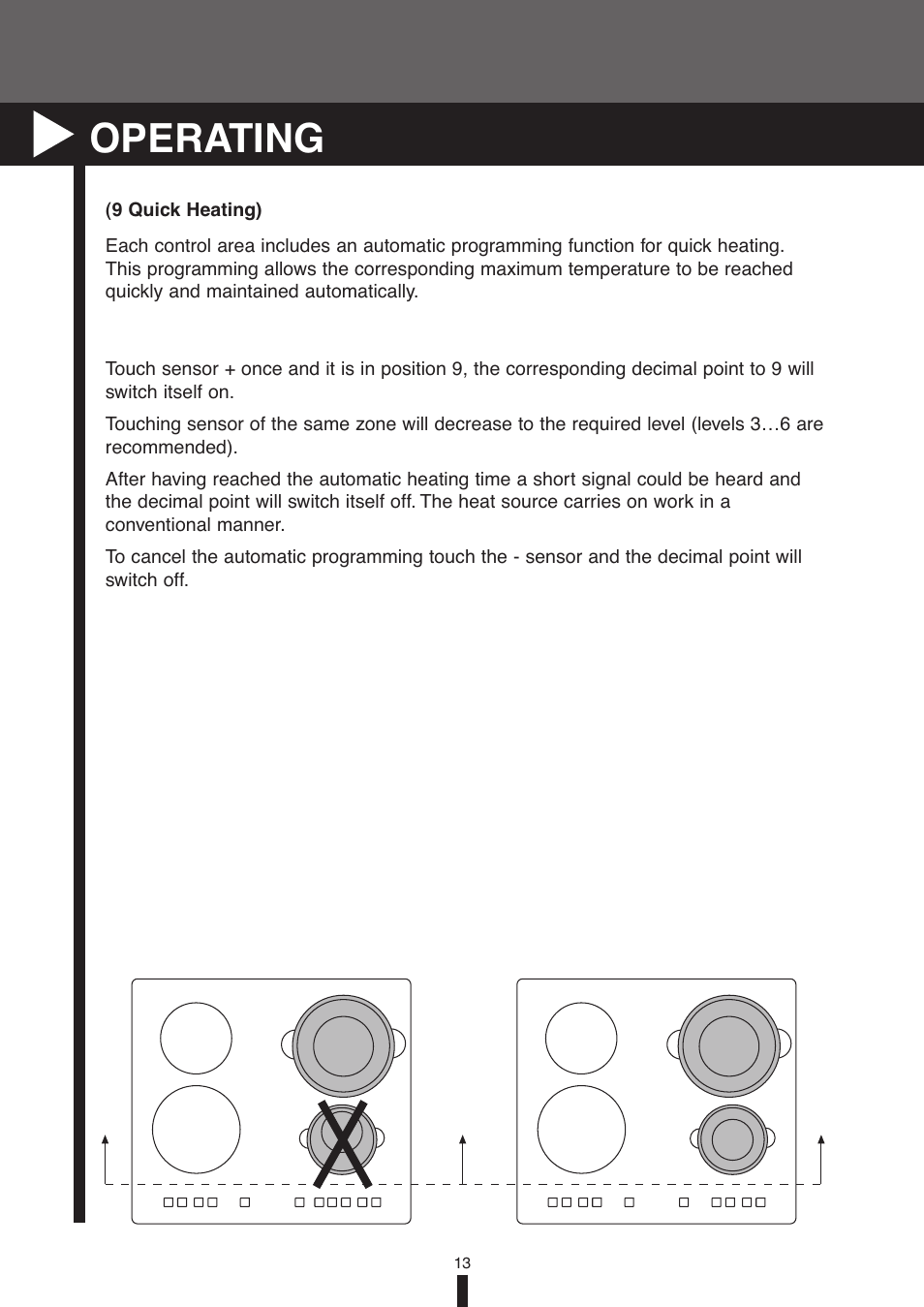 Operating | Fagor America VFA-78 S User Manual | Page 13 / 52